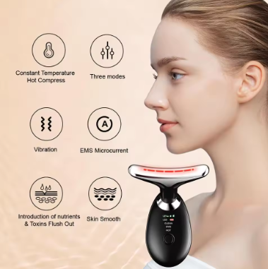 Neck & Face Massager with 3Colour Modes for Skin