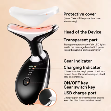 Neck & Face Massager with 3Colour Modes for Skin