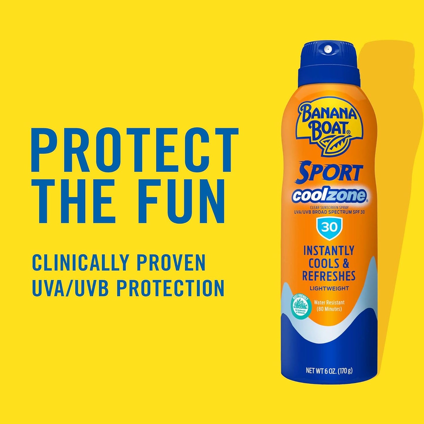 Sport Cool Zone SPF 30 Sunscreen Spray Twin Pack - Oxybenzone Free, Clear Formula, 6 oz Each